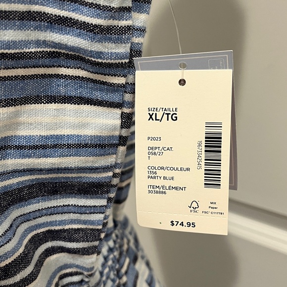 New! Gymboree Women's 55% LINEN Dress Sandy Shores Blue Party Size XL NWT - Picture 6 of 16